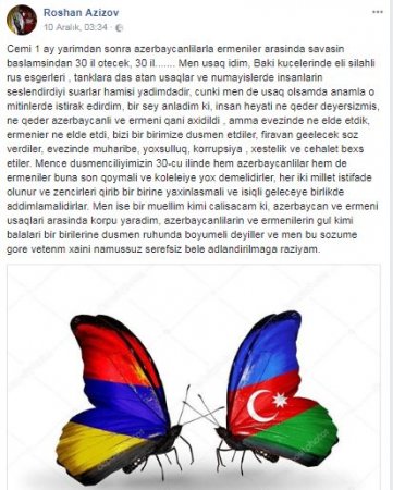 Azərbaycanda məktəb müəllimi erməni sevgisi təbliğ edir Azərbaycanda məktəb müəllimi erməni sevgisi təbliğ edir