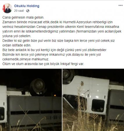 "Okuklu Holdinq"dən dövlət qurumuna İTTİHAM "Okuklu Holdinq"dən dövlət qurumuna İTTİHAM