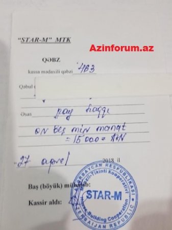 “STAR-M” MTK vətəndaşın xəbəri olmadan aldığı 250 minlik mənzili başqasına satıb “STAR-M” MTK vətəndaşın xəbəri olmadan aldığı 250 minlik mənzili başqasına satıb