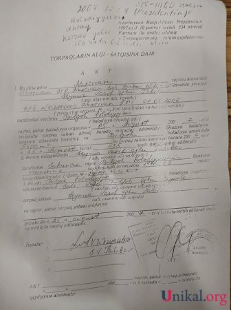 Şeyxin qudası Vasif Talıbovun övladlarına 110 sot torpaq satıb 