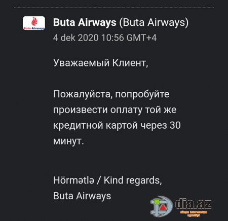 "Buta Airways" müştəriyə necə problem yaradır... "Buta Airways" müştəriyə necə problem yaradır...
